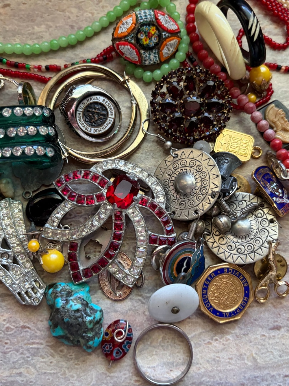RESERVED Antique And Vintage CRAFT/WEAR/REPAIR OR CREATE Jewelry Bits Lot